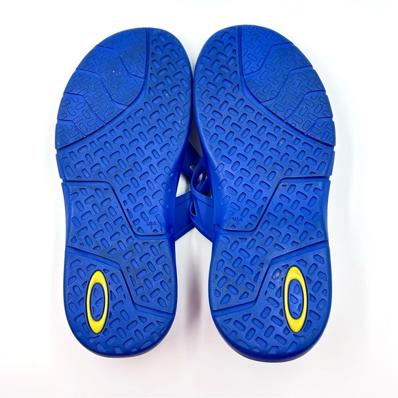 Oakley Ellipse Mens Size 7 Blue Flip Flop Sandals Rubber Thong - Picture 8 of 8